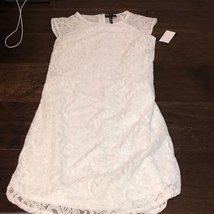 White Floral Embroidered Dress